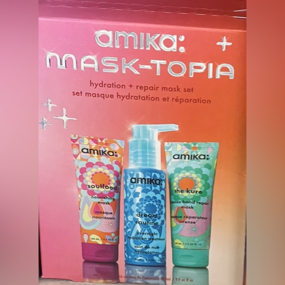 New!!   Amika mask-topia
hydration and repair hair mask set
